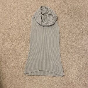 Banana Republic Light Gray/Green Cowl Neck Sweater